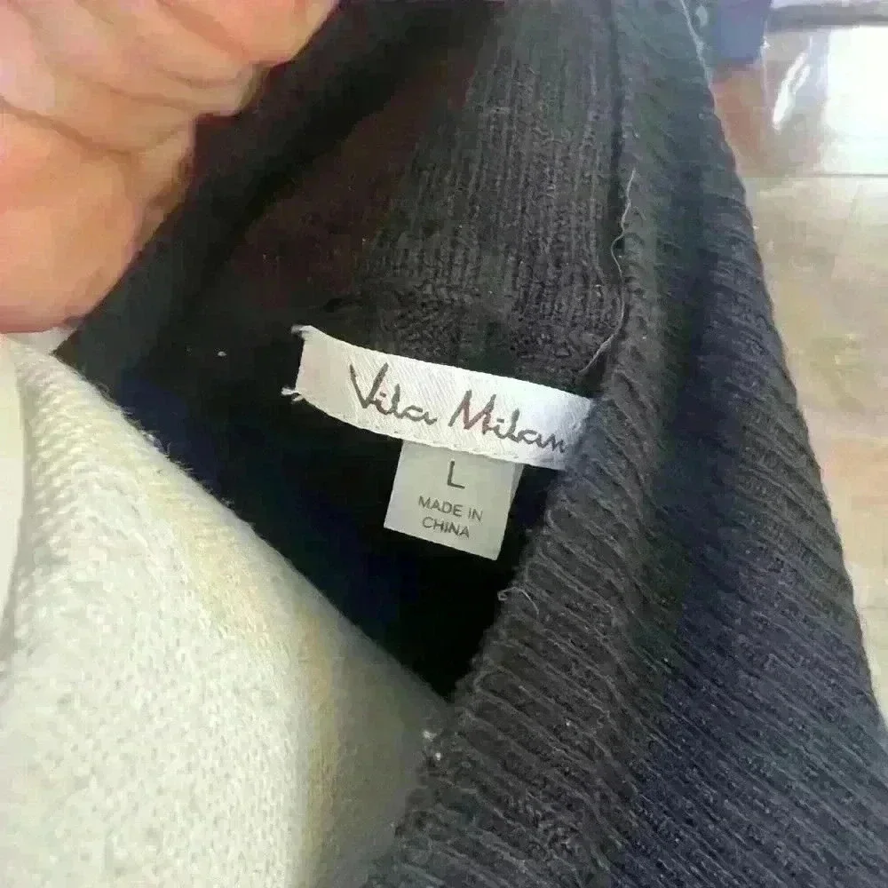 Via Milano black cowl neck lightweight sweater L Black Excellent condition